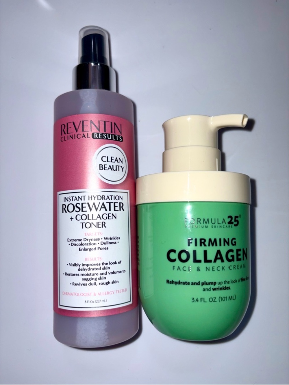 Collagen Bundle: Reventin Hydrating Rosewater Toner & Formula 25 Face&Neck Cream